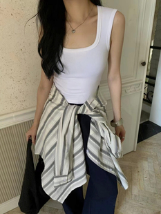 【甜甜粉丝专享】-韩系方领背心