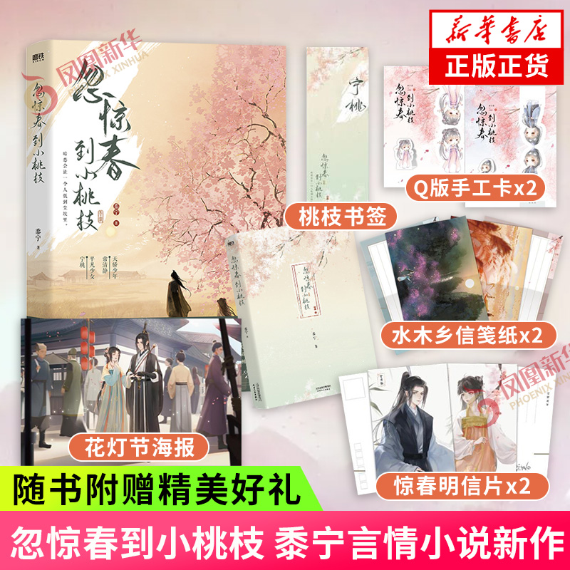 忽惊春到小桃枝【随书赠惊春明信片+桃枝书签+水云乡信笺纸+Q版手工卡+花灯节海报】黍宁著 网络原名一篇古早狗血虐文青春言情小说