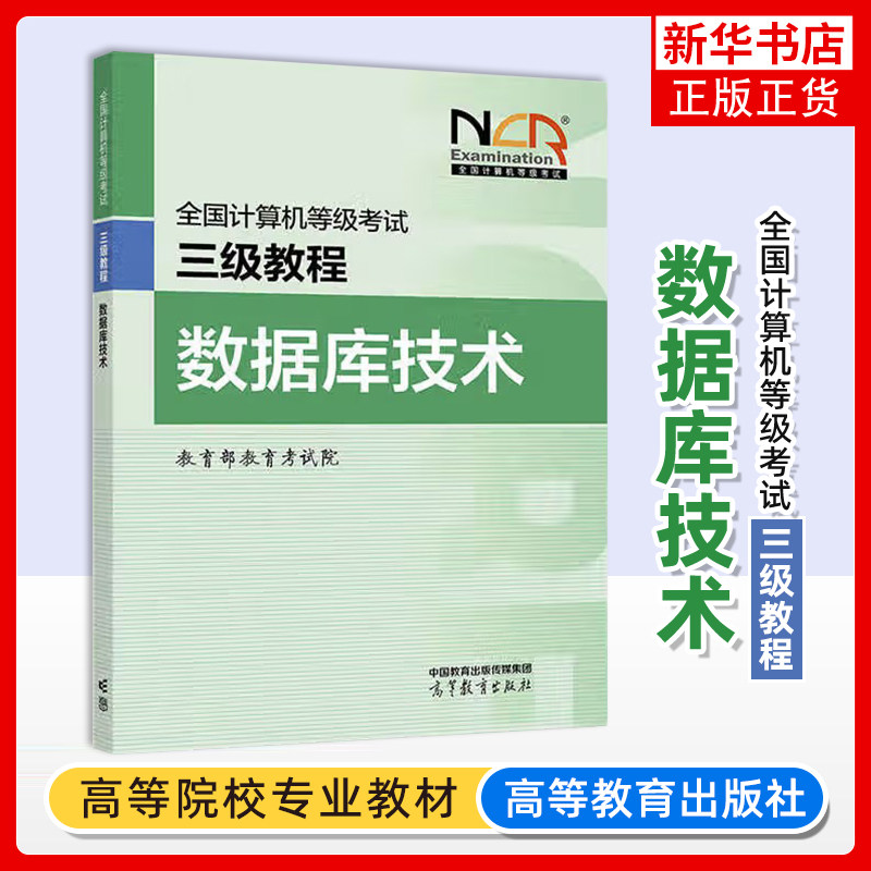 高教版备考2025年全国计算机等级考试三级教程 数据库技术 计算机等考教材 计算机三级考试用书 数据库技术用书准工程师用