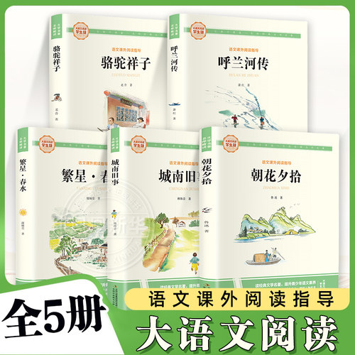 繁星春水 大语文阅读冰心彩图旁批旁注城南旧事呼兰河传骆驼祥子 朝花夕拾 语文课外阅读七年级上册 中小学名著阅读新华正版书籍