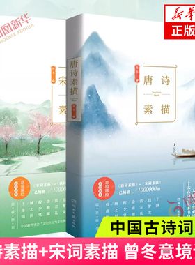 唐诗素描+宋词素描 曾冬意境读本 中国古诗词鉴赏 古代诗词文学中学生小学生初中生课外读物辞典诗歌诗词 新华正版