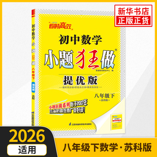 2026春 初中数学小题狂做提优版 八年级下册数学苏科版 恩波教育 8年级下册初二下 中学教辅练习册同步教材基础提优训练 新华正版