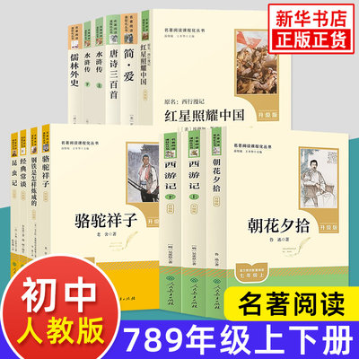 人教版初中生名著阅读骆驼祥子钢铁是怎样炼成的经典常谈昆虫记简爱儒林外史西游记朝花夕拾初中七八九年级上下册人民教育出版社