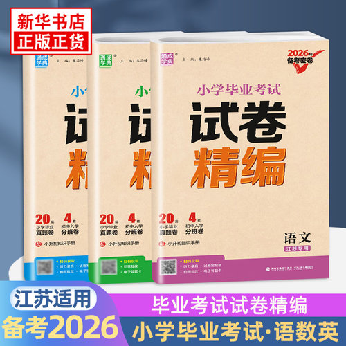 备考2026  小学毕业考试试卷精编语文数学英语 江苏适用通成学典 24份小考试卷小升初语文试卷合集 六年级毕业总复习资料 新华正版