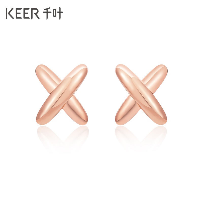 千叶珠宝18K进钻石耳钉