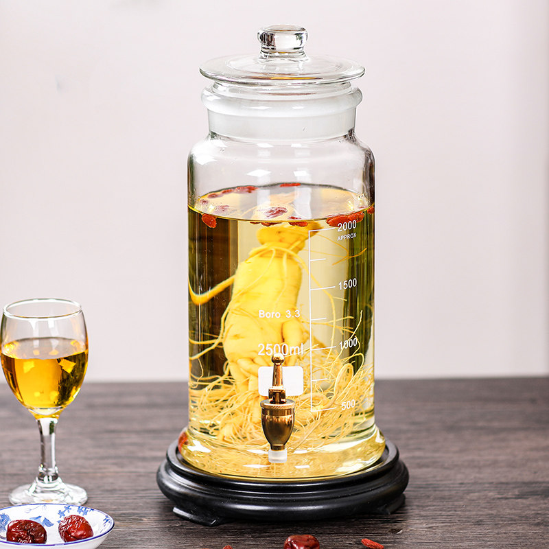 耐热玻璃泡酒瓶子10斤直筒磨砂口