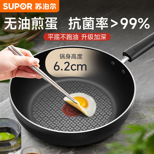 平底锅不粘锅家用牛排煎锅火红点