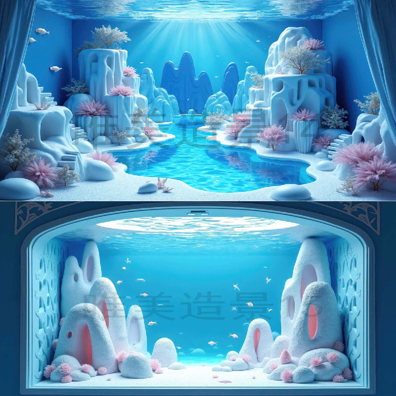 鱼缸背景贴纸Ai唯美造景水族箱龙鱼缸系列3D立体壁纸自粘防水,宠物/宠物食品及用品,底柜/落地缸,淘宝优惠券,粉丝福利购,淘宝优惠卷