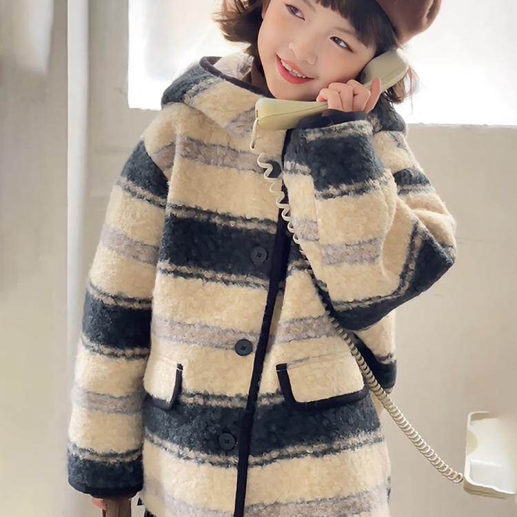 女童外套2025新款儿童秋冬韩版中长款羊羔绒大衣加厚秋季童装风衣