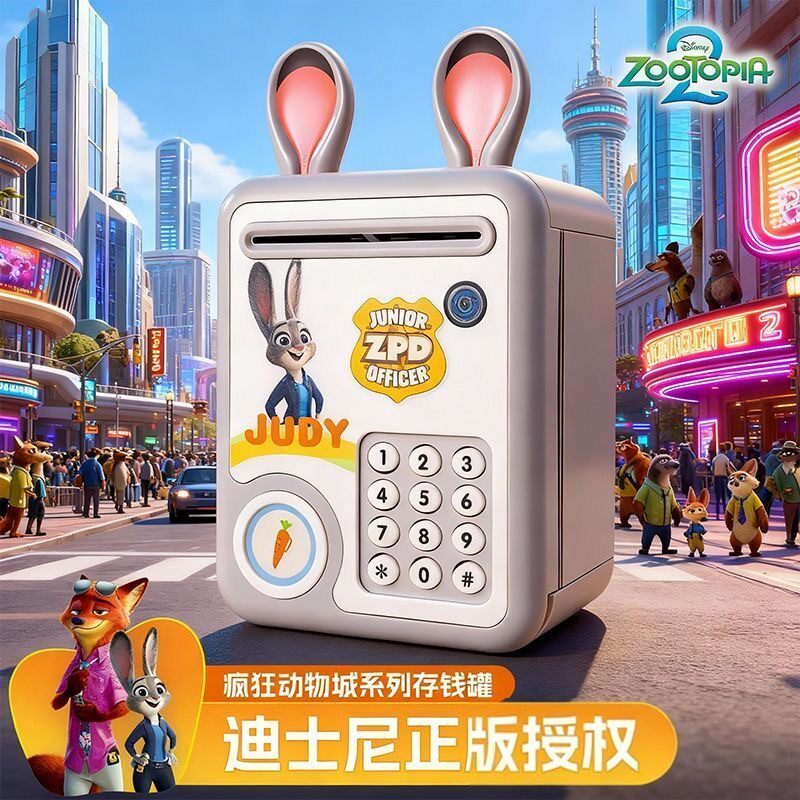 疯狂动物城密码锁存钱罐正版授权