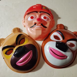 熊出没面具 熊大熊二光头强表演装扮学生儿童成人cosplay节目扮演