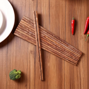 鸡翅木筷子家用红檀木筷坤甸木筷铁木筷高档新款抗菌防霉防滑木质