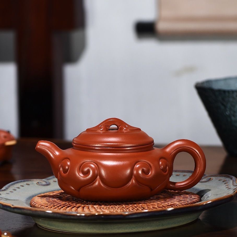 宜兴紫砂壶纯手工仿古如意壶