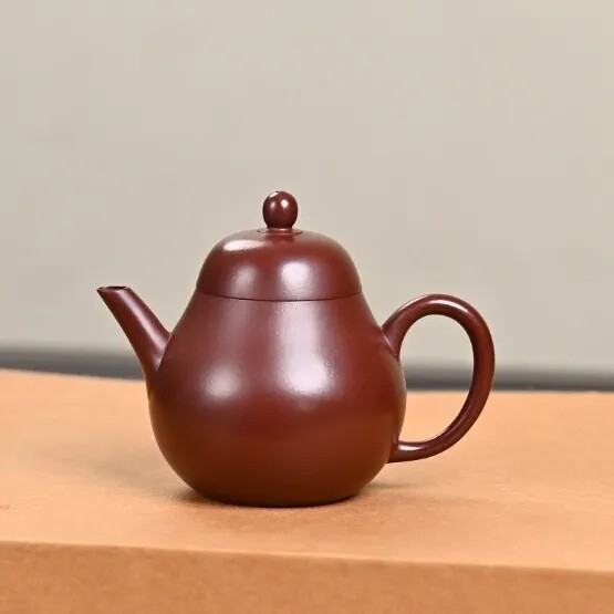 宜兴原矿紫袍玉手工梨形紫砂壶
