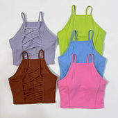 运动内衣女美背训练外穿跑步背心健身服夏季 裸感瑜伽文胸露背绑带