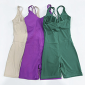 专业连体瑜伽服双肩吊带美背空中运动健身连体衣裸感紧身瑜伽裤 女