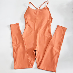 室内训练裸感瑜伽服女紧身连体衣交叉美背高弹一体式连体健身服女