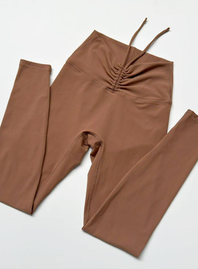 亲肤裸感瑜伽裤女高腰提臀跑步紧身弹力运动健身裤 Yoga leggings