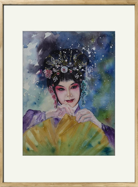 58x43cm纯手绘优秀水彩画 茶室办公室客厅收藏装饰画