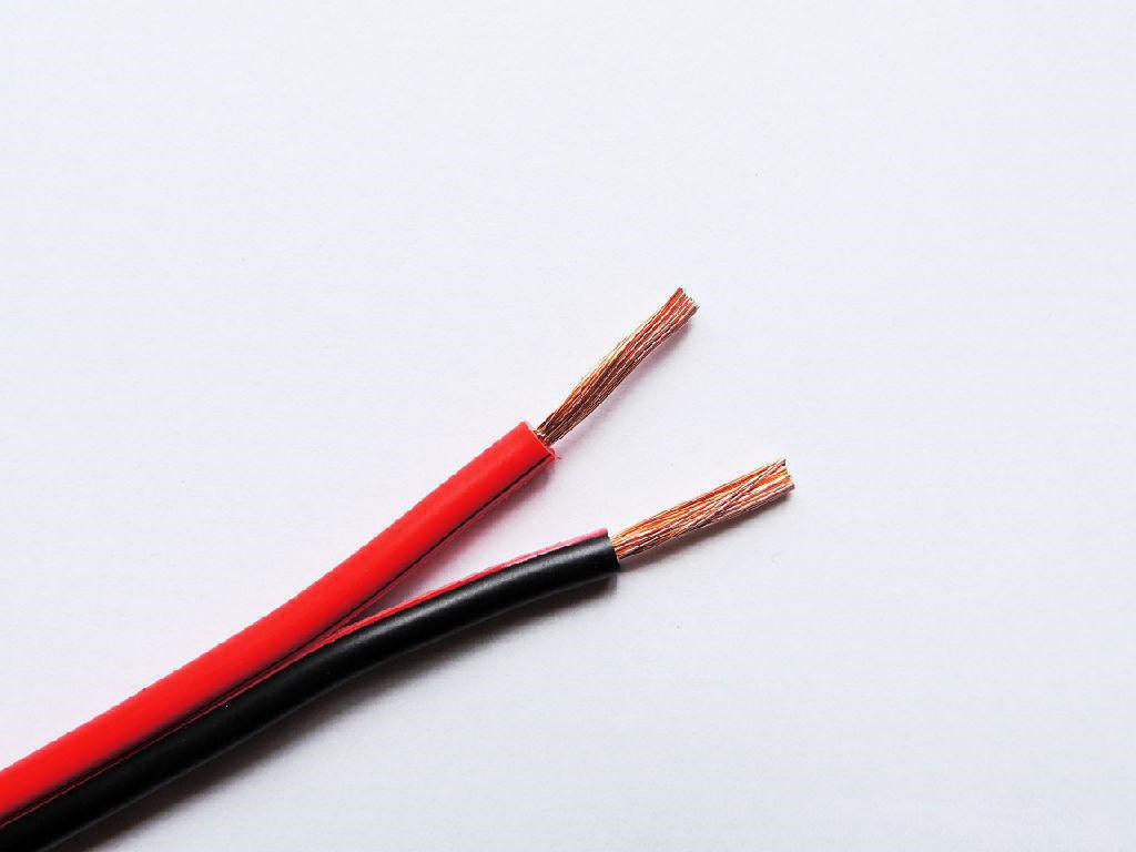 纯铜国标 红黑电线/双色平行线rvb2*0.5平方 铜芯扁平线 100米