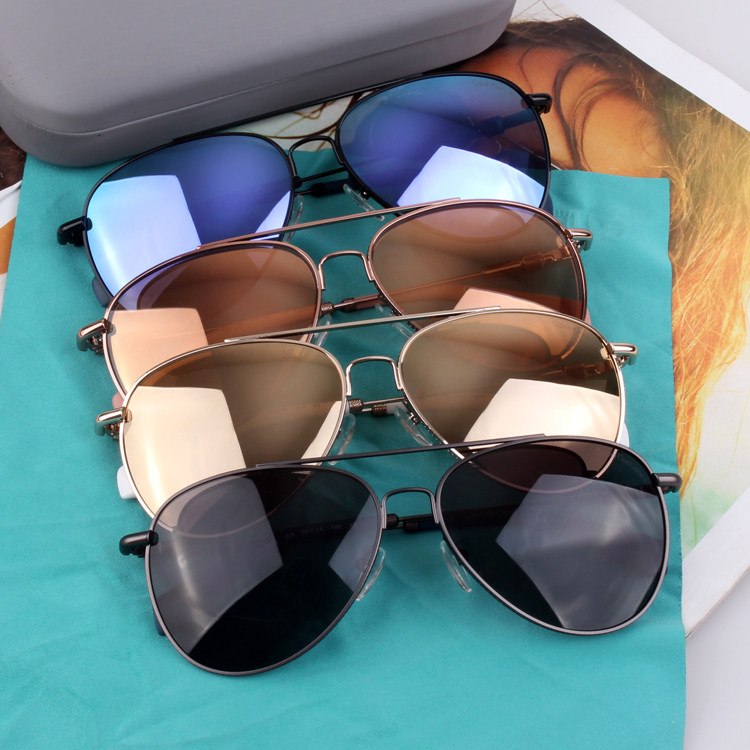 新款欧美时尚墨镜男女太阳镜外贸飞行员蛤蟆镜炫彩粉色眼镜女士