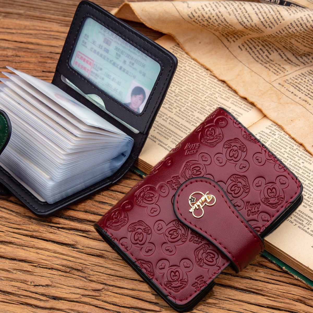 牛皮卡包女士小巧多卡位大容量