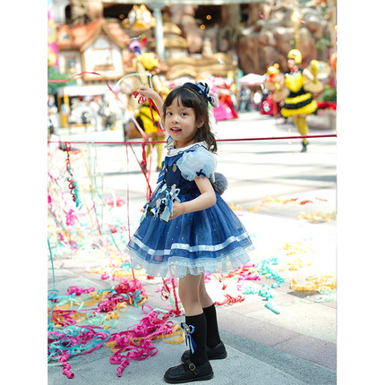迪士尼兔子警官朱迪cos衣服女童JK制服洛丽塔原创轻薄夏装连衣裙