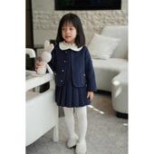 Anyingirl 10%骆驼绒90%羊毛高端保暖大衣女童轻奢连衣裙外套套装