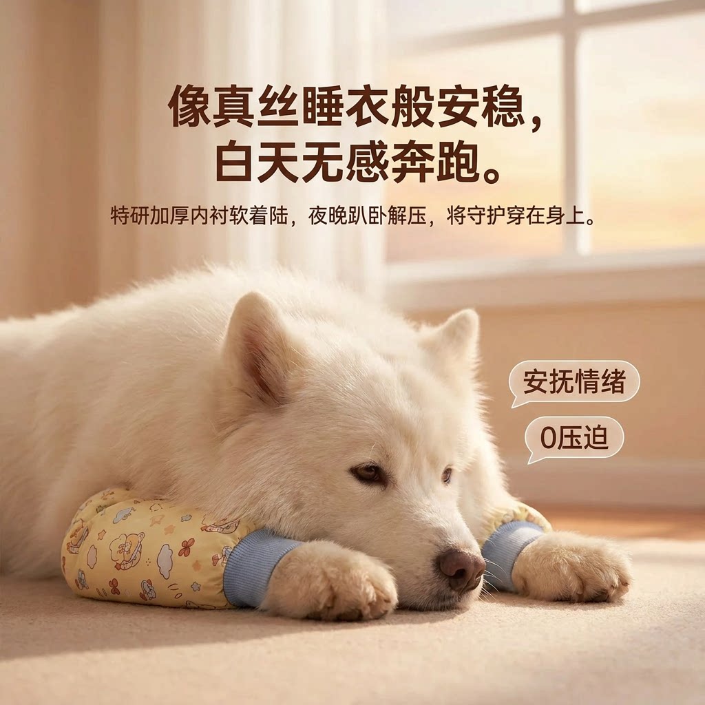 狗狗护膝护腿套防磨关节保护套防角质化大型犬萨摩耶透气腿套衣服