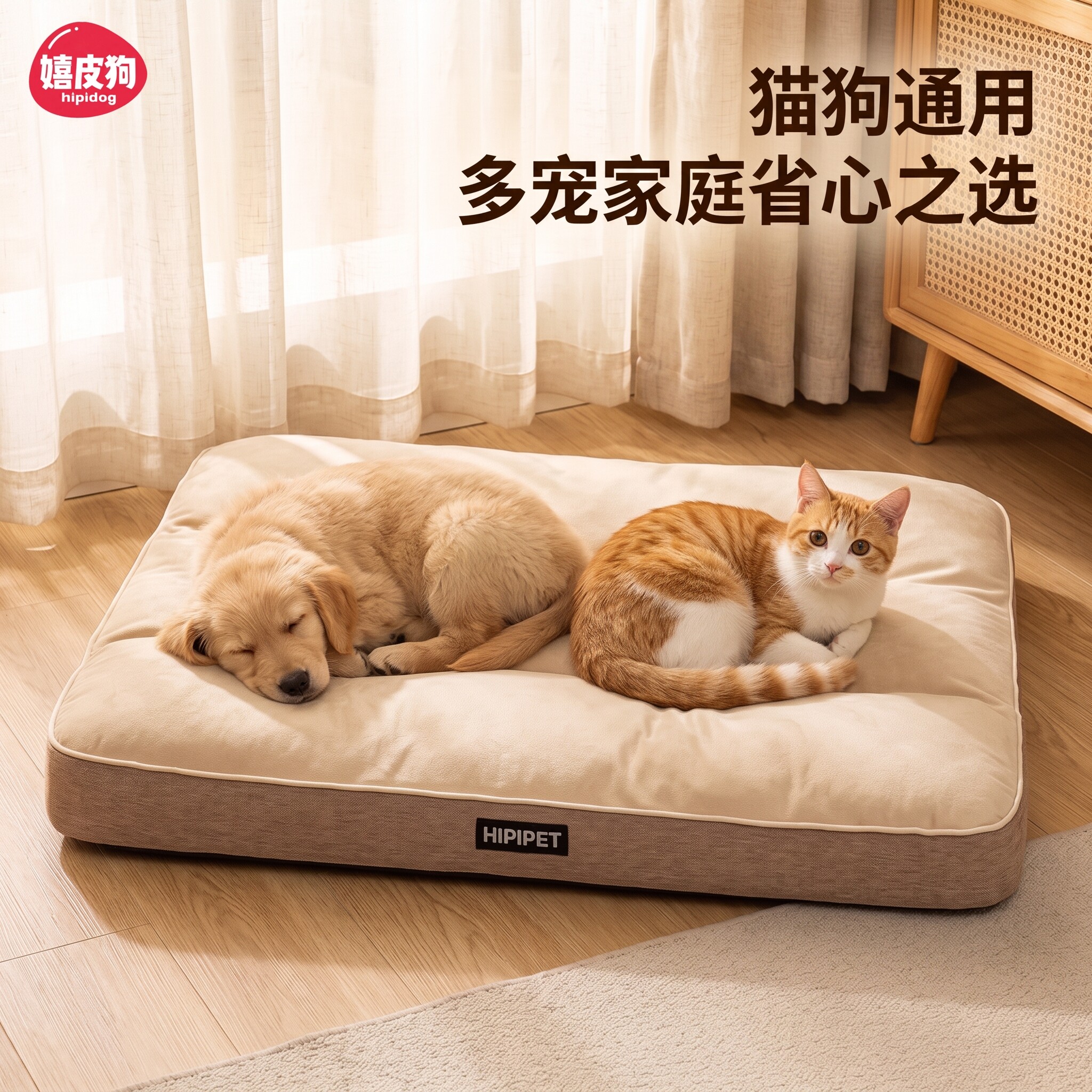 嬉皮狗宠物垫子猫狗通用四季窝垫舒适透气沙发窝家用宠物垫大空间