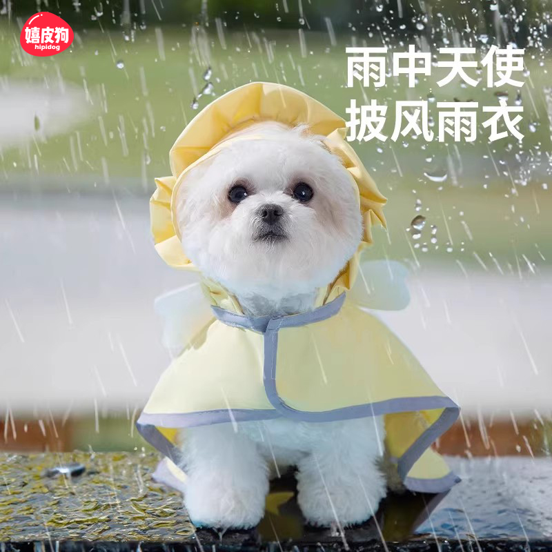 宠物狗狗糖果色天使雨衣