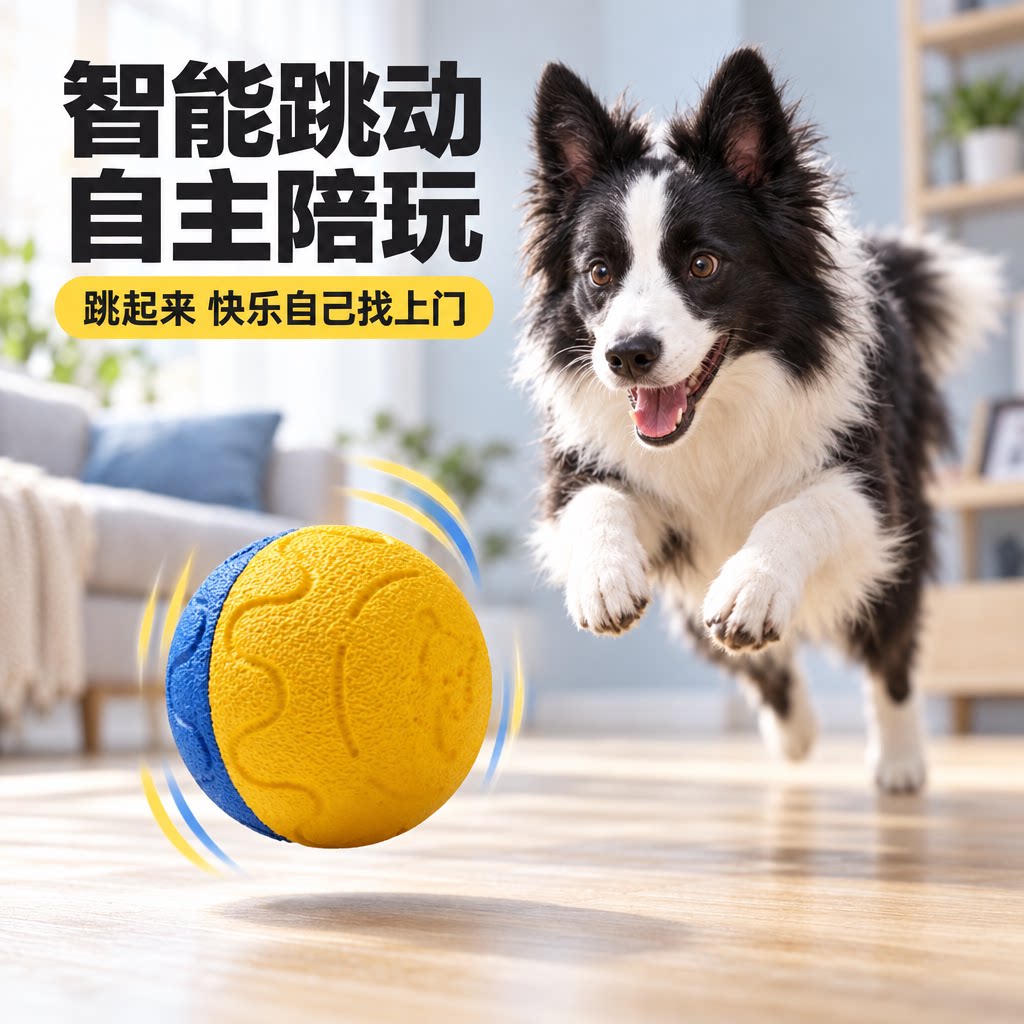 狗狗玩具智能电动跳跳球消耗精力自嗨解闷神器边牧耐咬球宠物用品
