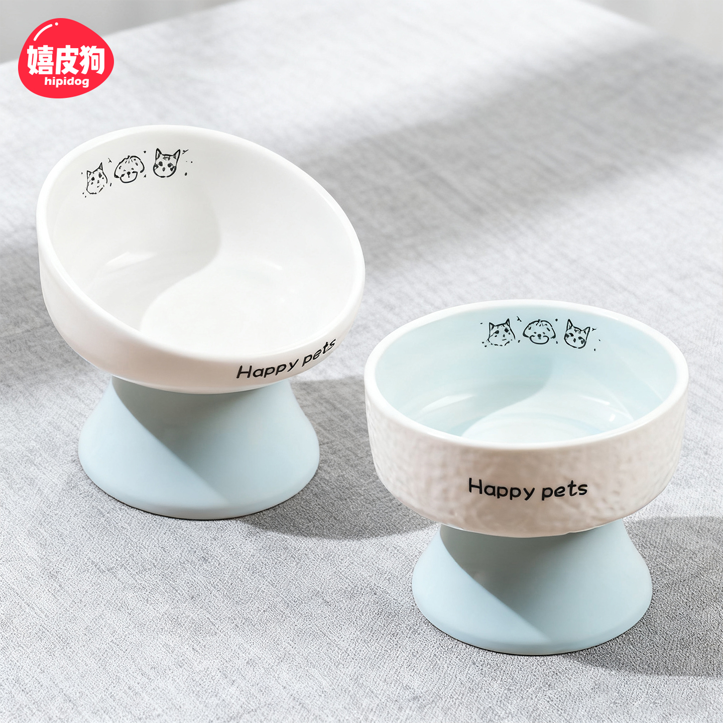 猫碗陶瓷宠物碗猫水碗猫咪饭碗猫粮碗狗狗食盆猫食盆小狗不易打翻