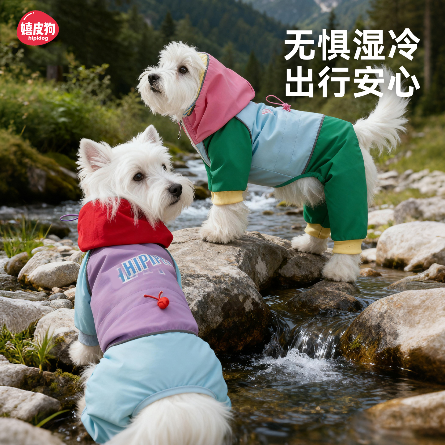 冬季小狗狗衣服冲锋衣泰迪比熊雪纳瑞宠物西高地小型犬防风秋冬装