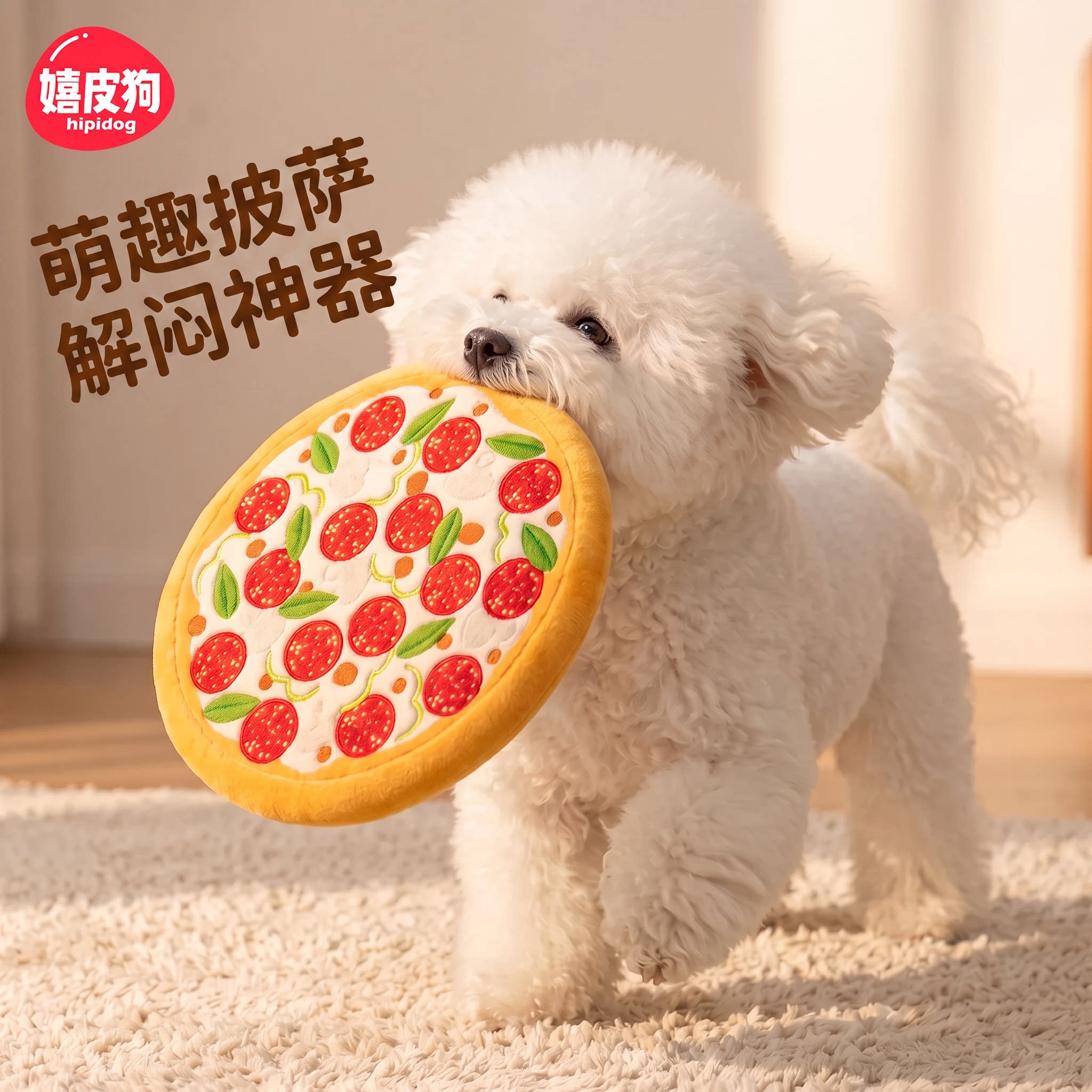 狗狗玩具毛绒发声飞盘小狗狗幼犬自嗨解闷神器磨牙耐咬宠物小型犬图片