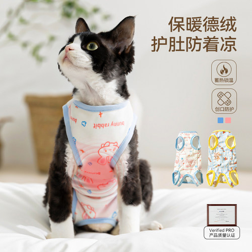 猫咪绝育术后防舔服护肚防着凉