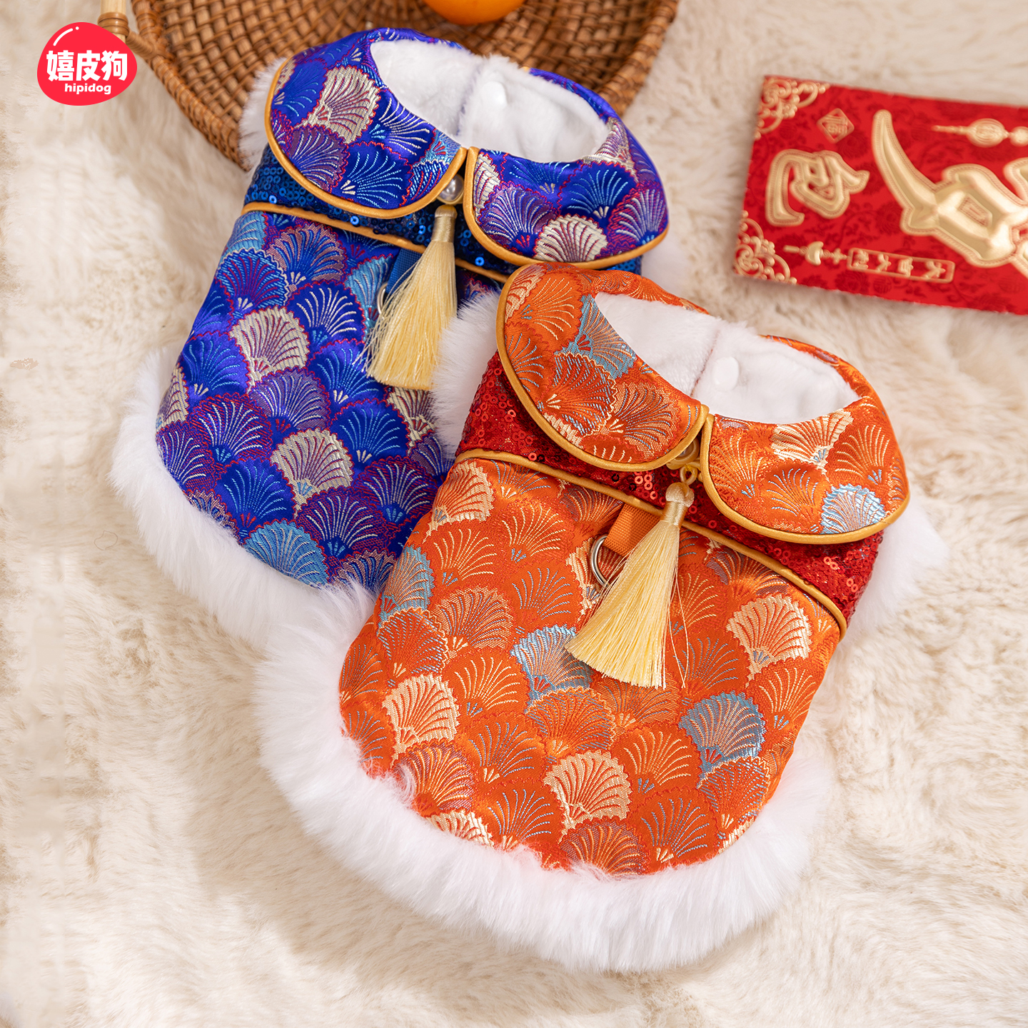 新年喜庆小狗狗衣服2025新款冬装比熊泰迪小型犬宠物冬季加厚棉衣