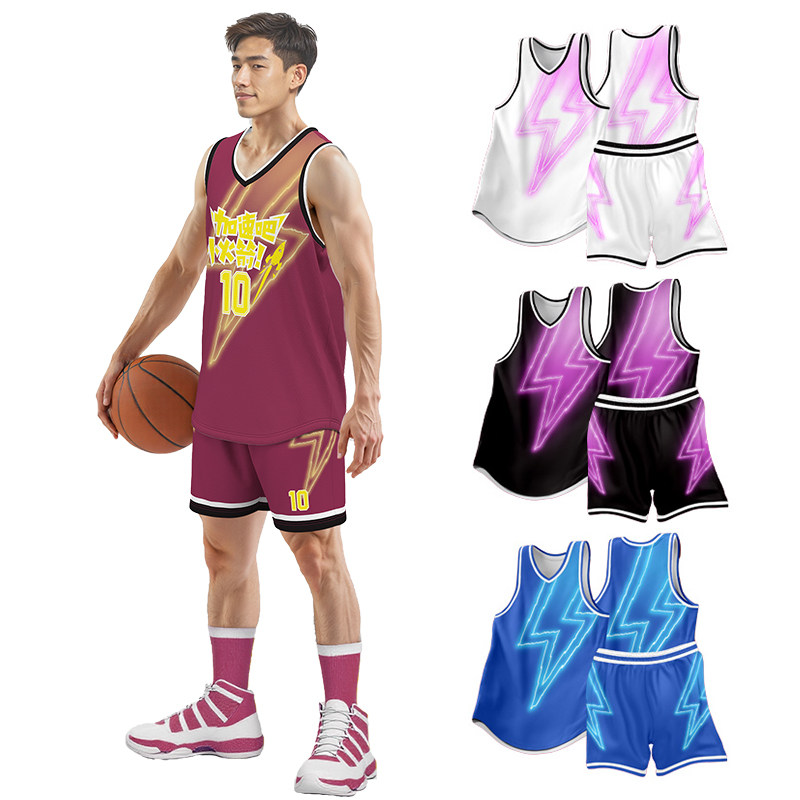 美式渐变篮球服套装男女夏季定制
