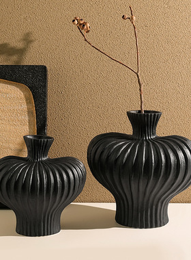 复古侘寂风花瓶感陶瓷花器家居客厅民宿酒店桌面装饰摆件