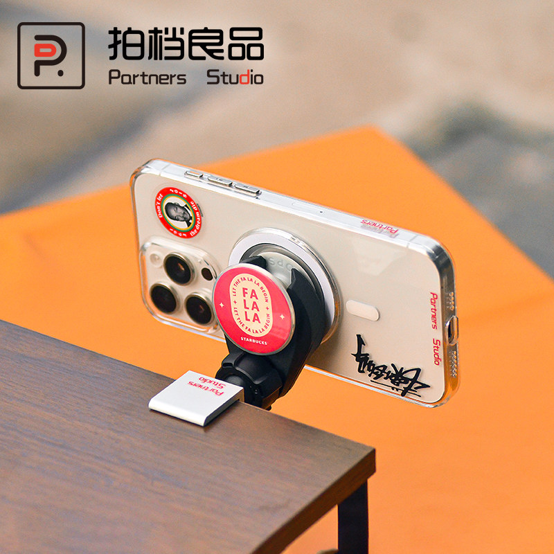 适用苹果手机气囊桌搭支架泡泡骚磁吸啪嗒显示器增高桌底座收纳