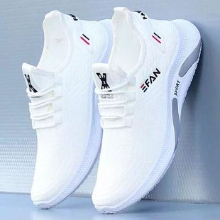 網(wǎng)面運(yùn)動(dòng)鞋 夏季 品牌斷碼 透氣男款 一腳蹬潮鞋 男鞋 男百搭白色休閑鞋