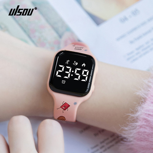 佑烁涂鸦可爱儿童充电电子表