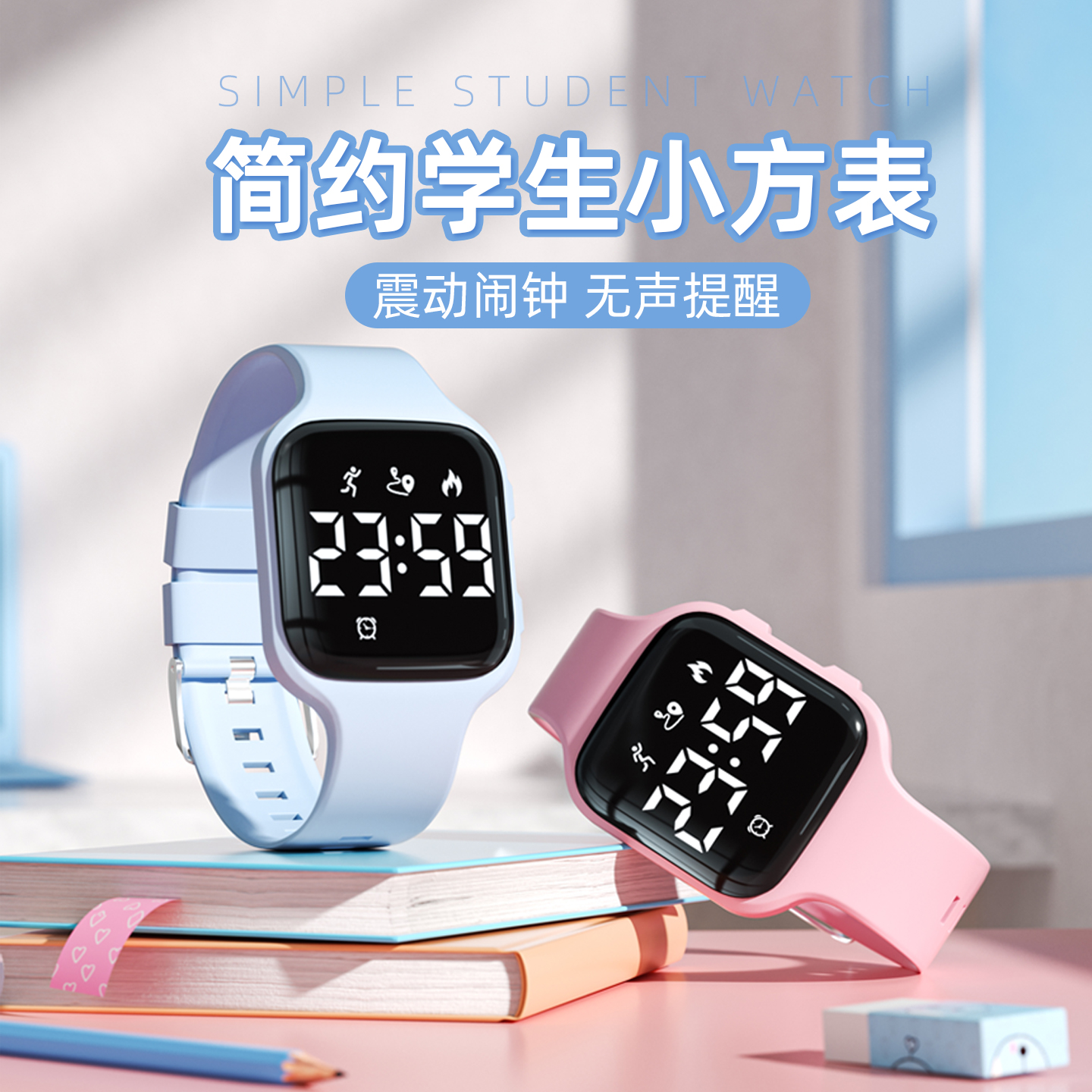 佑烁2025新款雾霾蓝学生小方表