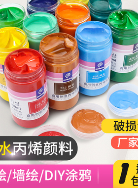 回忆300ml丙烯颜料美术生专用24色防水防晒不掉色金色墙绘染料白色初学者手绘diy衣服工具儿童彩绘环保批发