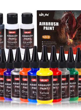 12色30ML伽利略同款水性喷涂预调漆水补土高达汽车模型涂装上色丙烯专用颜料手办模型指甲快速喷绘环保防水