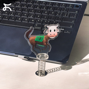 左咸敦道当牛做马系列弹簧摇摇乐摆件亚克力打工人解压桌面摆件