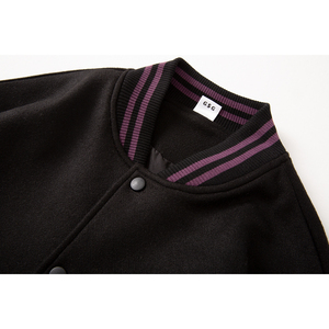 EQ82 2025秋季新款港风呢料卡通人物刺绣夹克拼接棒球服外套 P118图片