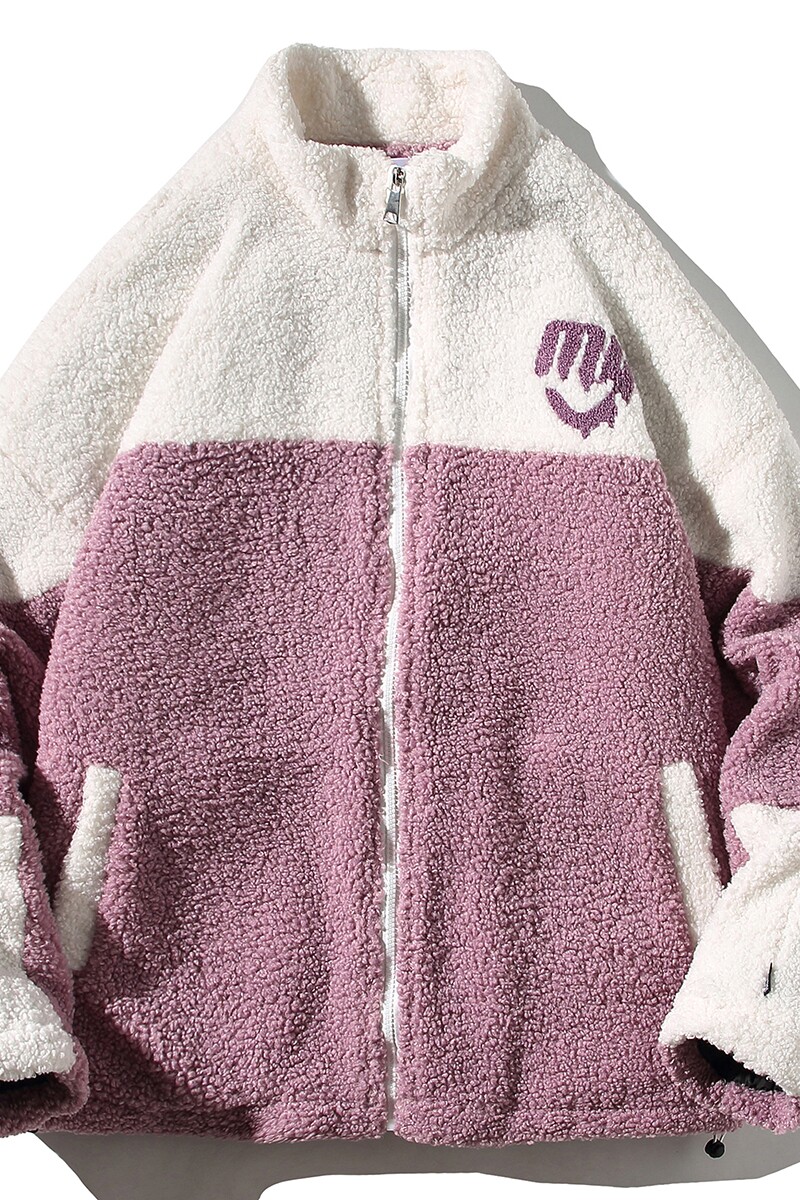 Q2099冬季男女休闲港风潮流撞色加厚羊羔毛棉服毛绒外套P120,男装棉衣,电商C306