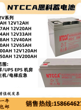 NTCCA恩科蓄电池NPG12V17AH20AH24AH38AH40AH65AH100AH直流屏UPS