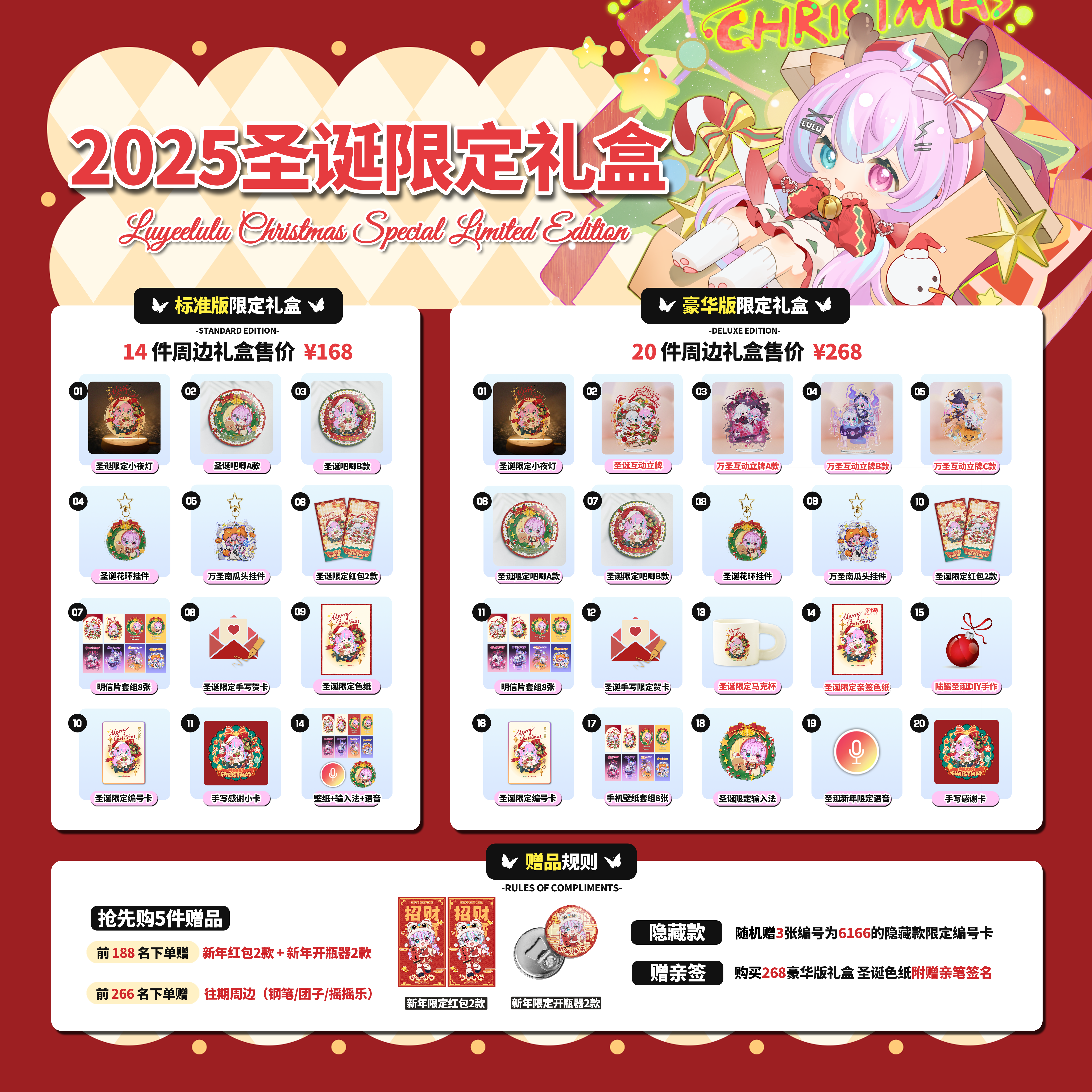 陆鳐LuLu2025圣诞限定礼盒,模玩/动漫/周边/娃圈三坑/桌游,动漫挂件/文具,淘宝优惠券,粉丝福利购,淘宝优惠卷
